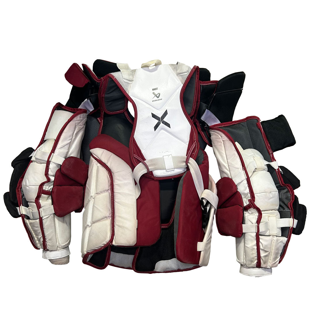 Bauer Vapor Hyperlite 2 - Plastron Pro Stock d'occasion (blanc/marron)